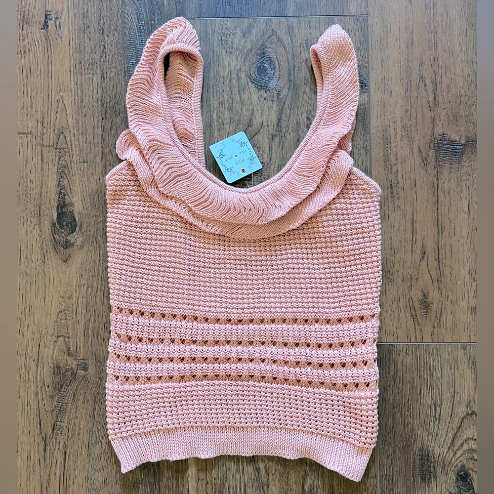 3/$10 NWT Knit Crochet Orange Tank Blouse